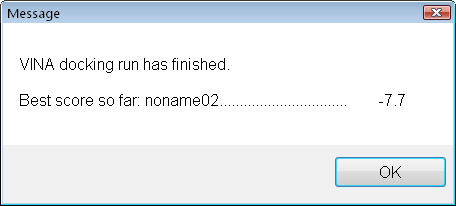 VcPpt docking run finished Message Box