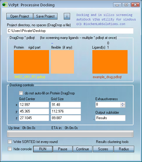 VcPpt docking run set up